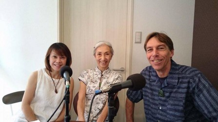 Just after arriving a radio interview in Nagoya