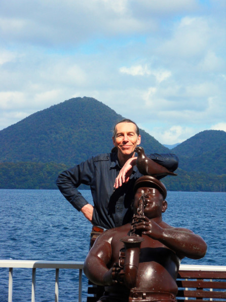 LAKE TOYA: One of dozens sculptures on the walk around the lake